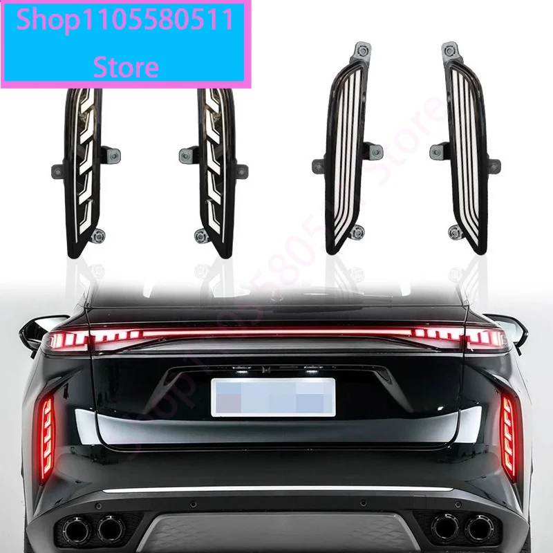 For OMODA C9 Exeed Yaoguang 2023 2024 2025 Led Rear Bumper Reflector Light Dymanic Turn Signal Brake Warning Light Accessories