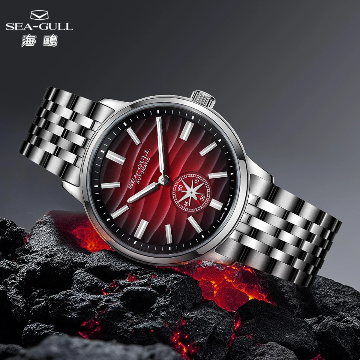 Часы Seagull 39 мм для мужчин, автоматические механические часы Polaris Sub Dial с люминесцентным циферблатом, водонепроницаемые до 5 бар, модель 6180