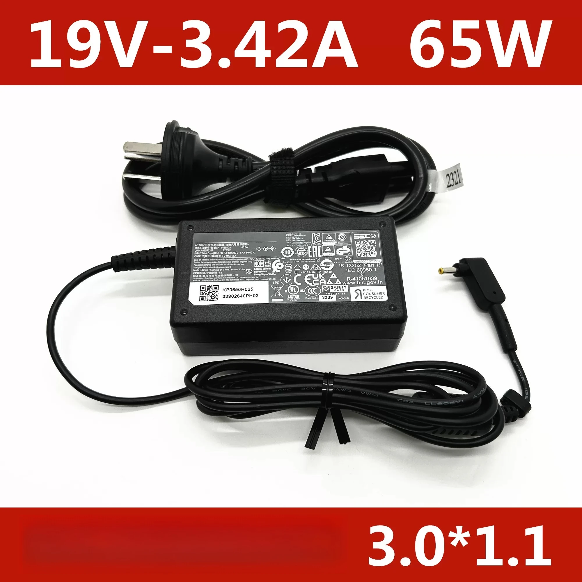 Original for Acer A18-065N3A 19V3.42A Power Adapter A065R191P65W