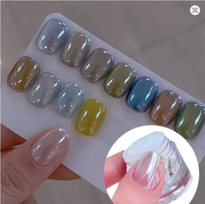 1Jars High-Gloss Plating Aurora Mirror Nail Powder Net0.5g Moonlight Pearl White Rubbing Powder Super-Shiny Manicure Chrome Dust