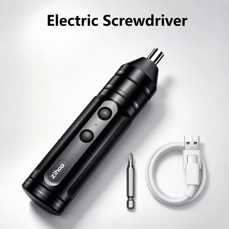 Portable Rechargeable Lithium Electric Screwdriver Set Multifunctional Power Tool with Drill Bits for Woodworking Home Repair