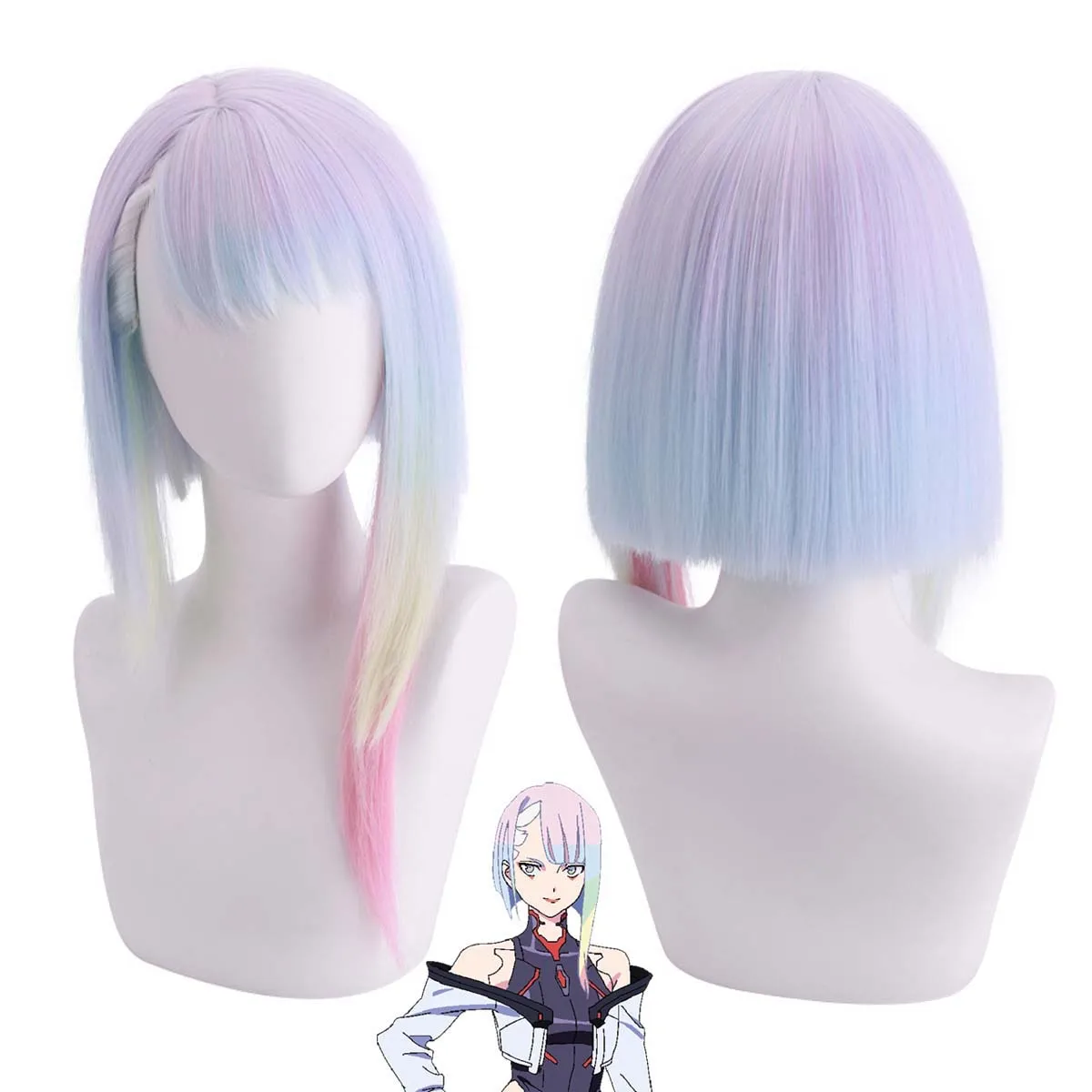 

Женский парик для косплея Лусины Кушинады из аниме Cyberpunk Edgerunners, многоцветный градиентный парик