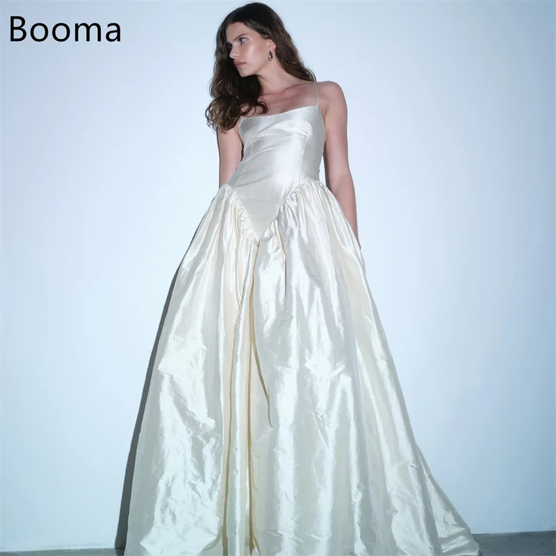 

Booma A-Line Strapless Classic Wedding Dresses Pleat Backless Satin Simple Long Brides Gown Custom Made 2025