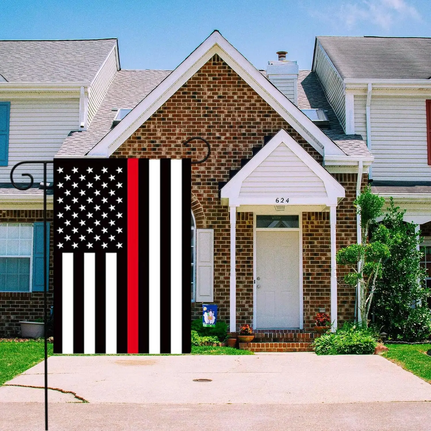Thin Red Line USA Garden Flag 12 x 18 Inches - Polyester Double Sided Printed Small Fire Department Firefighter Flags for Ya WWP