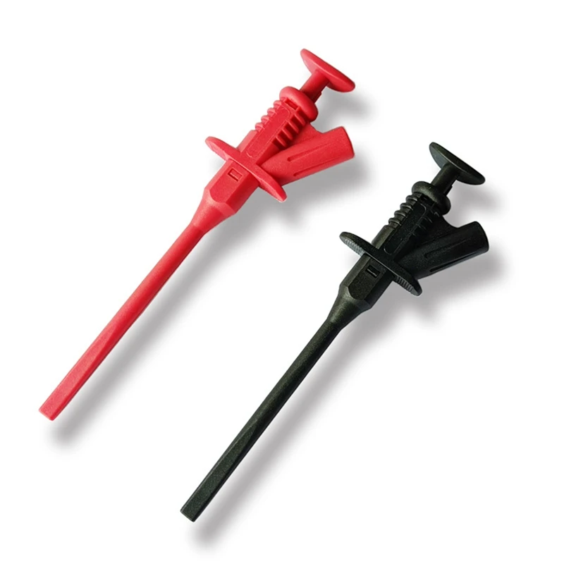 2 Pcs Insulation Puncture Probe Auto Repair Multimeter Test Clip Tool Spring Loaded Leads Can Connect 4Mm Plug