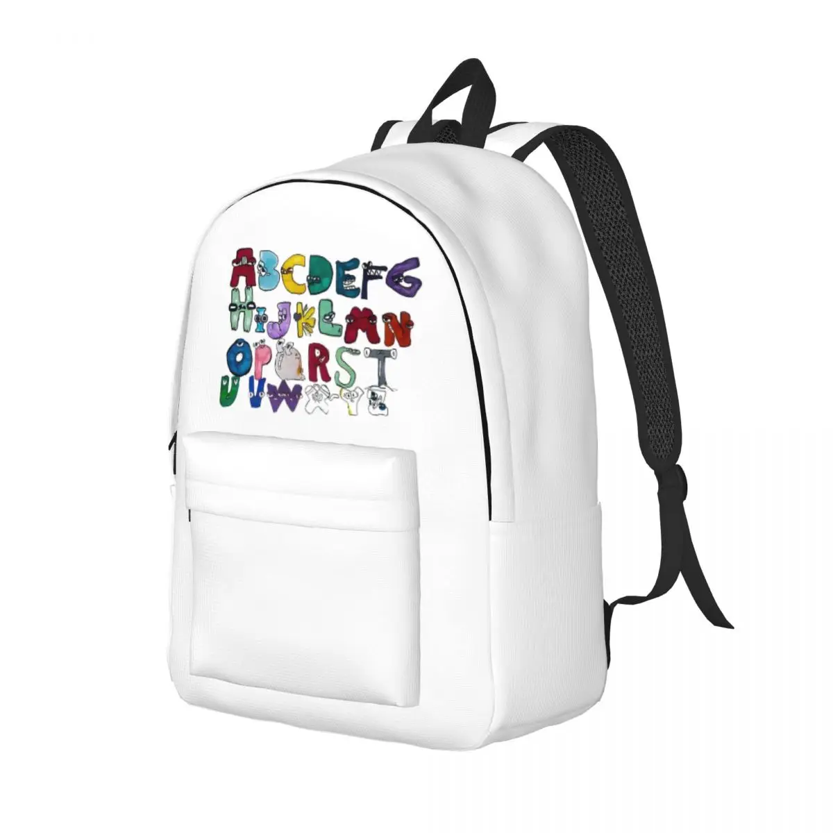 Alphabet Lore English Fonts With Faces Backpack for Kindergarten Primary School Student Bookbag Boy Girl Kids Canvas Daypack