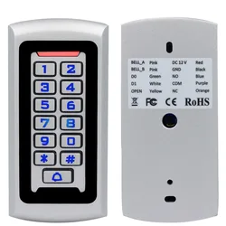 Backlight Metal Keypad Wiegand RFID Card Reader 125khz Access Control System Proximity Card Standalone 2000 User Door Lock