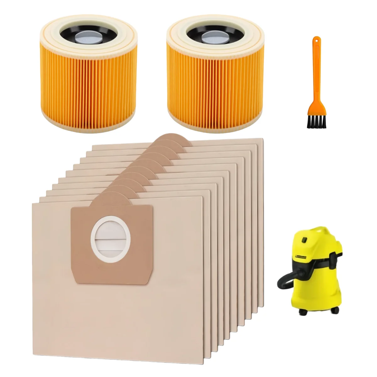 Dust Bag Hepa Filter for Karcher WD3 MV3 WD3200 WD3300 A2004 A2204 A2656 A2054 SE4001 002 Vacuum Cleaner Replacement Accessories