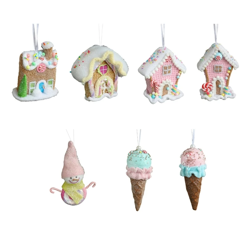 Foam Ice Cream/Cottage/Snowman/Horse Ornament Christmas Tree Hanging Decoration