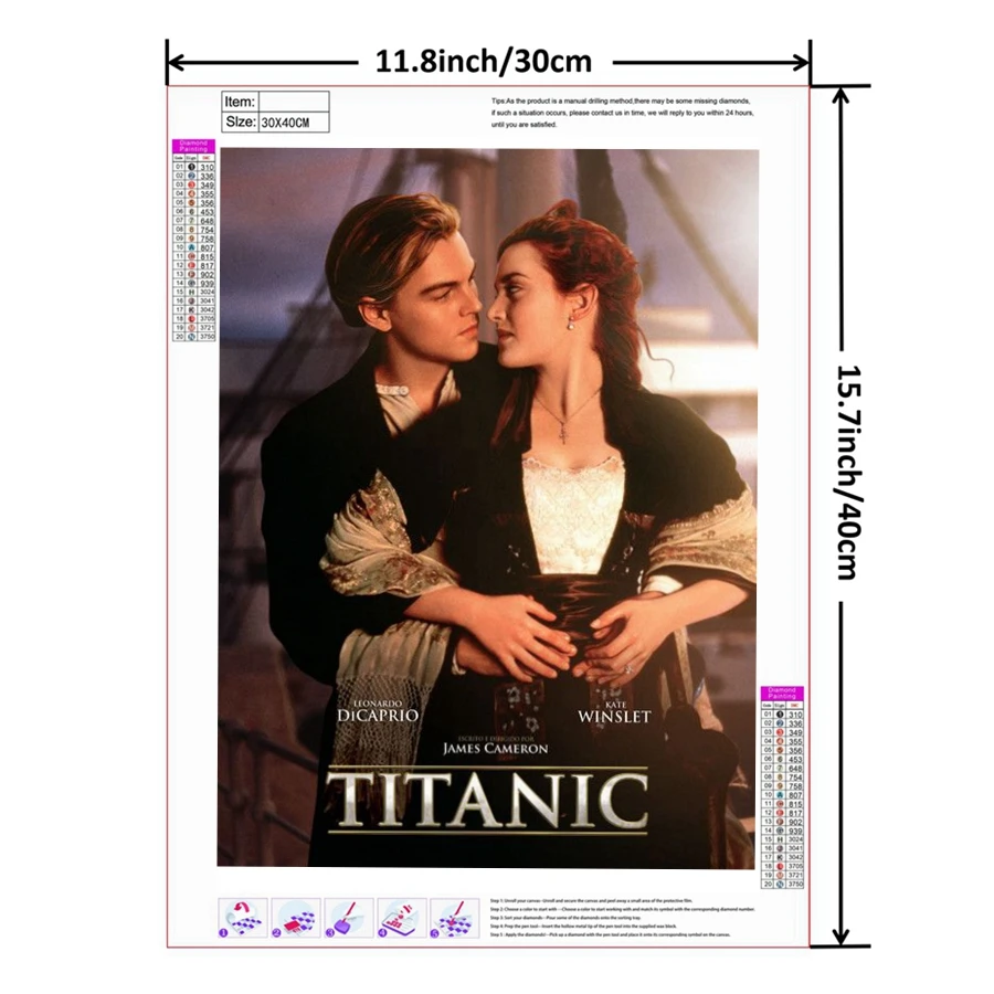 Titanic Romantic Movie 5D DIY Drills Diamond Painting Mosaic Love Story Cross Stitch Kits Rhinestones Embroidery Home Decor Gift view 2