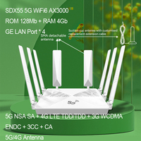 New 5G Indoor CPE Y3000 WiFi 6 Dual Band AX3000 ENDC+3CC External Antenna SDX55 5G Modem Simcard 4G LTE Wireless Router Unlocked