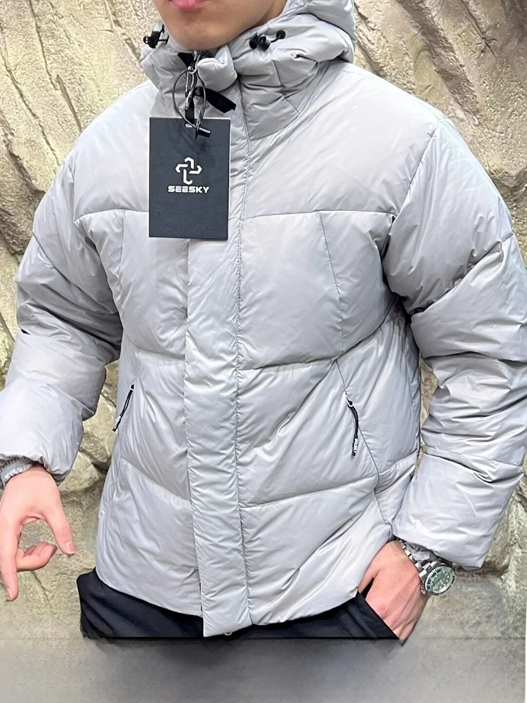 

High-Insulation 25g 90-Down Hooded Men's down Jaet Outdoor Windproof Waterproof Winter Warm Thiened Nylon Fiber Zipper C...