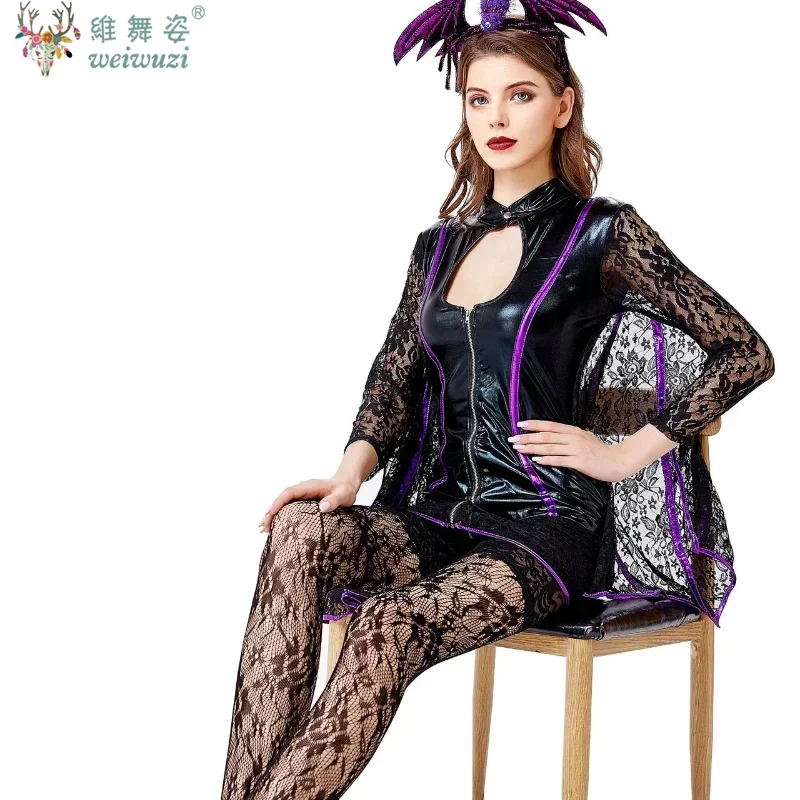 ديابلو ماجيك الجنية هالوين كرنفال cosplay أزياء النساء البالغات الخفافيش الملكة الدانتيل أجنحة براءات الاختراع والجلود زي دور اللعب حفلة موسيقية شريط عرض مجموعة نمط الدانتيل عباءة غامضة أنيقة القوطية مثير الخفا #4