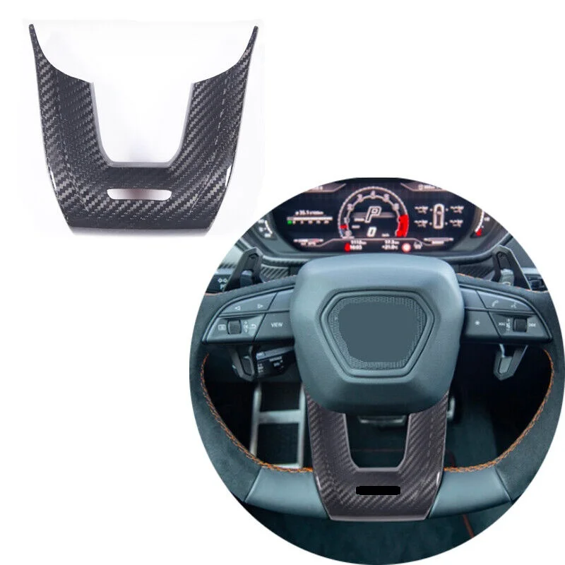 

Real Dry Carbon Fiber Car Steering Wheel Cover Trim Fit For LAMBORGHINI URUS 2018-2021