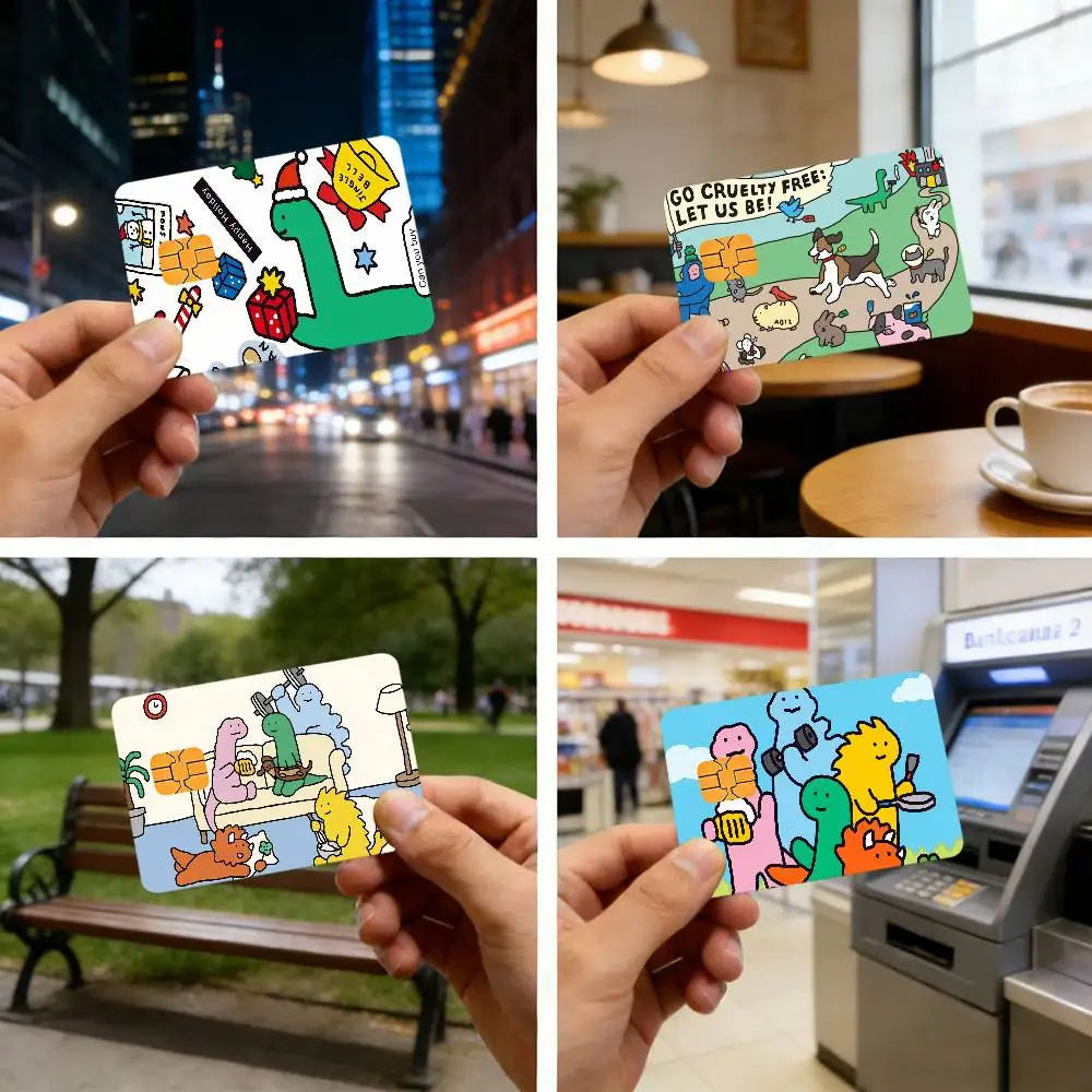 J-Joguman-N CUTE Bank Card Sticker Film Skin Cover for Debit Credit S-Studio Bank Card Ultra-thin and Fade-resistant