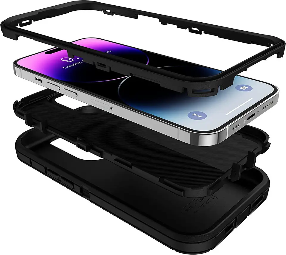 Funda resistente 3 en 1, a prueba de golpes y polvo, para iPhone 15 14 13 12 11 16Pro MAX MINI XSMAX XR X XS SE 6 7 8 PLUS 3