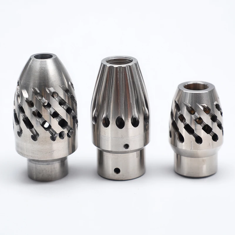 Custom CNC Turned 304 Stainless Steel Nozzle With Hollow Slots Multi-Size Fluid Spray Machined Fittings