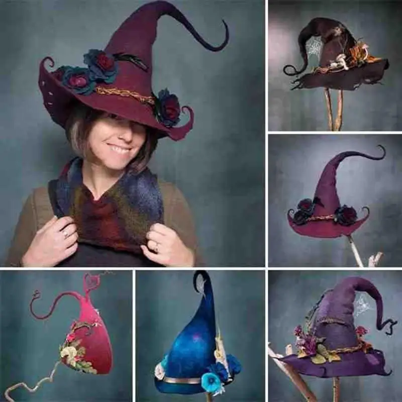 Witch Hat Cosplay Halloween Costume Witches Funny Hats Decoration Men's Fantasy Adults Kids Props Event Party Festive Supplies