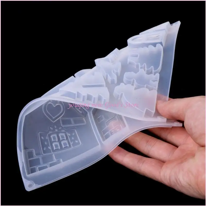 57QA Casa Natale Stampi In Resina Epossidica Villa Stampi In Resina UV Castello In Silicone Stampi Epossidici Per Gioielli Da