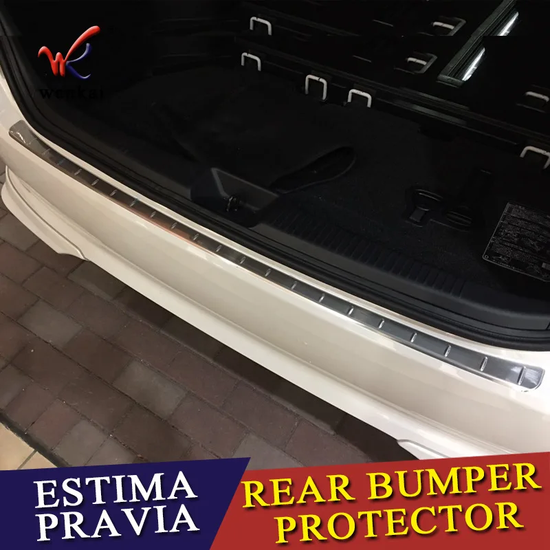 For Toyota Previa Estima ACR50 Rear Trunk Bumper Protector Guard Trunk Tread Plate Cover Trunk sills stainless Car Accessories