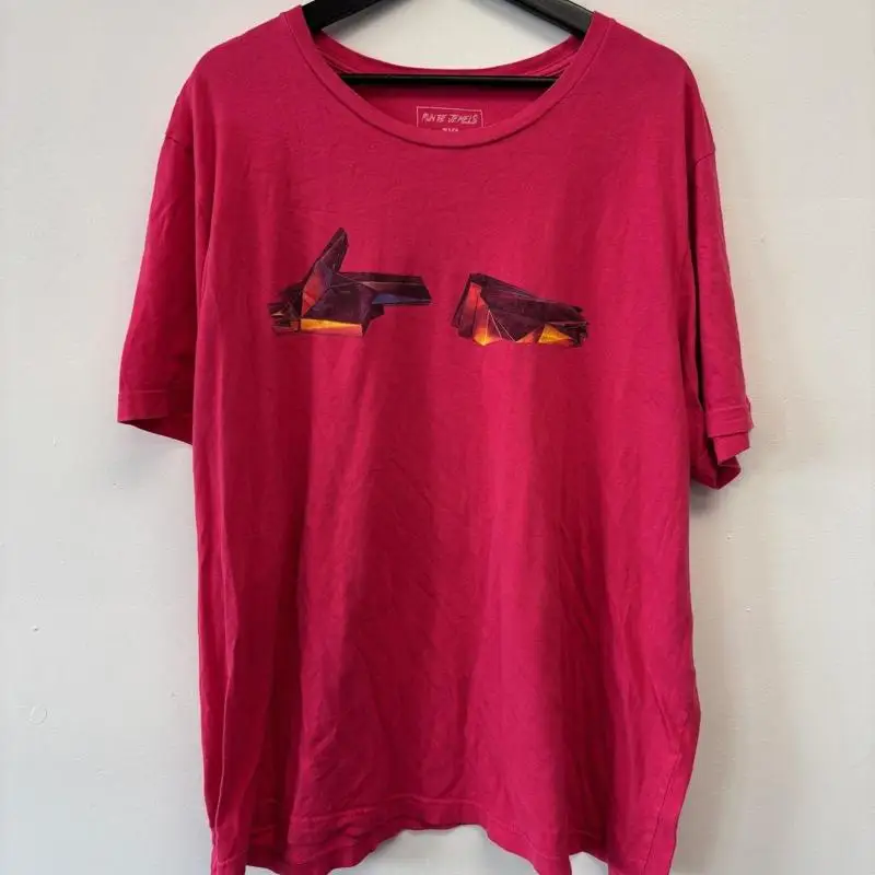 

Мужская футболка Run The Jewels 2XL, розовая концертная тура в стиле хип-хоп, рэп-группа
