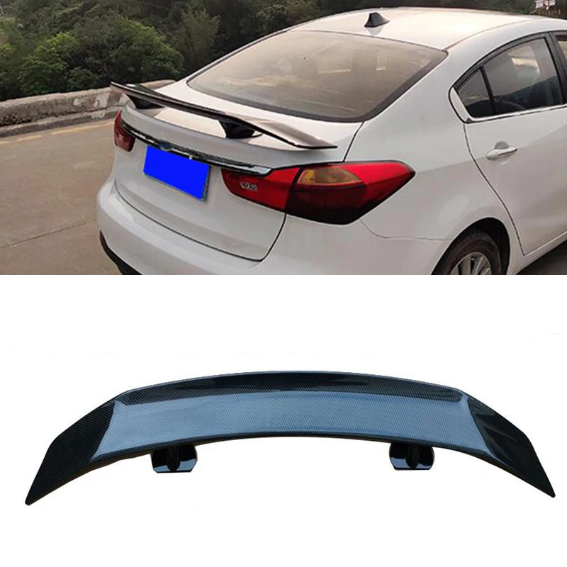 For Universal GT Spoiler Accessories KIA K2 K3 K5 K9 Stinger Hyundai Elantra CAR Trunk ABS Rear Lip Refit Black Wing Tail 1990+