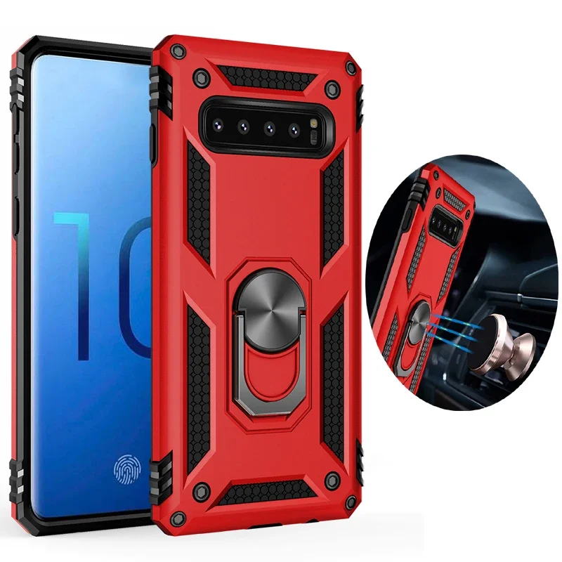 

Мягкий силиконовый чехол-бампер для телефона Samsung Galaxy S9 S10e S10 Plus 4G 5G с магнитным кольцом и подставкой, защитные чехлы на заднюю панель