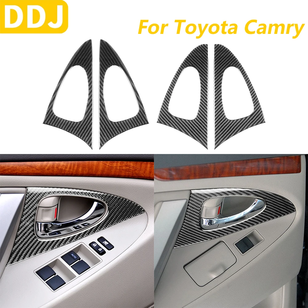

For Toyota Camry 2007-2011 Carbon Fiber Front Rear Door Handle Switch Panel Surround Cover Trim Car Accessories Interior Sticker