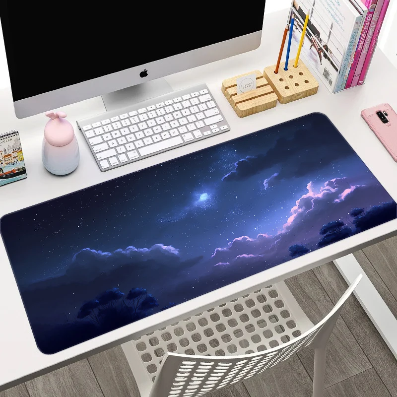 Purple Clouds Sky Mouse Pad Large Computer Office Game Table Mats XXL Rubber Anti-slip Gaming Keyboard Mousepads Long Desk Pads