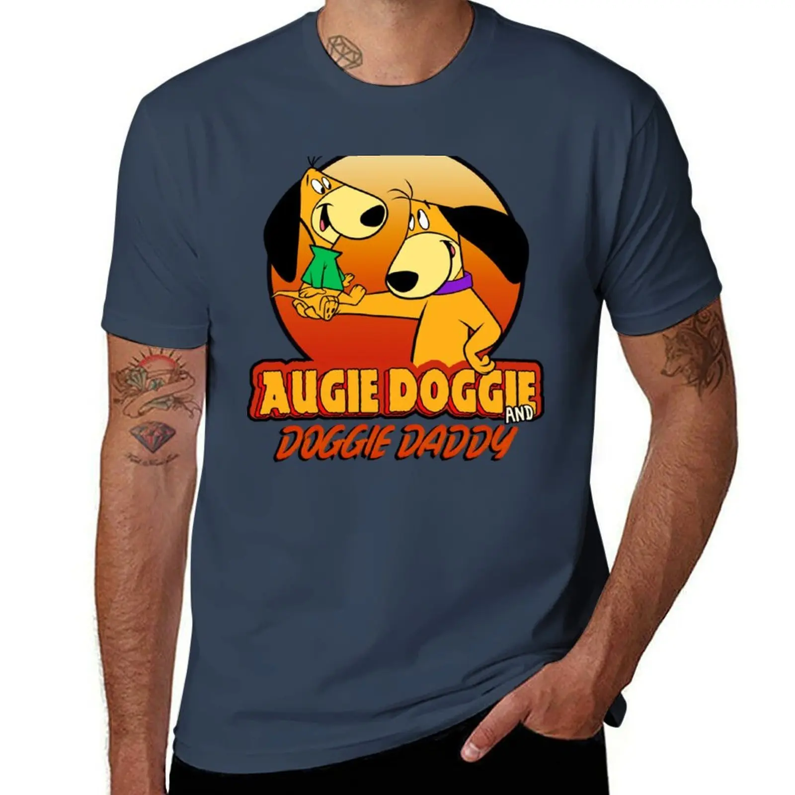 

daddy doggie doggie and Augie T-Shirt Soft Lightweight Cotton T-Shirt