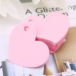 50Pcs Heart Shape Blank Kraft Paper Card Gift Tag Label DIY Party Wedding Crafts 87HA