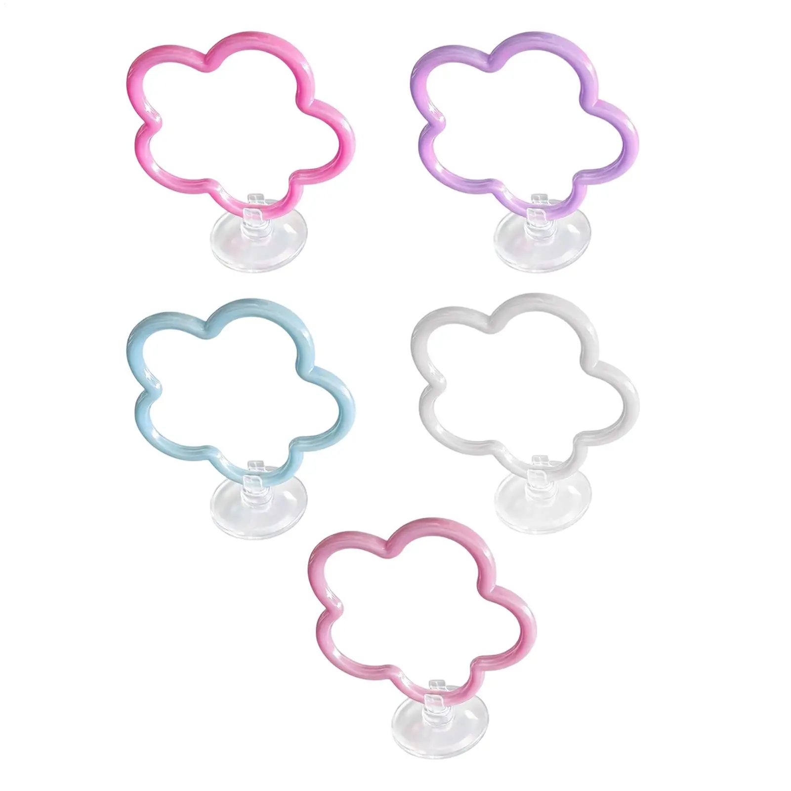 Toys For Betta Fish 5 Pieces Flower-Shaped Colorful Suction Cup Betta Exercise Ring For Landscaping Decorating Playing Exploring