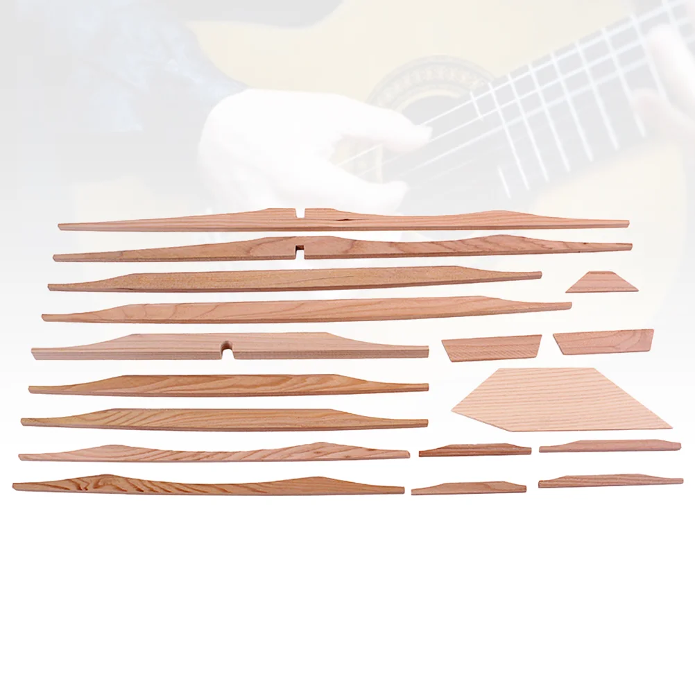 17pcs 41 Inch Spruce Brace Wood Kit for Acoustic Guitar Luthier DIY Accessories Parts GS307 Light Brown