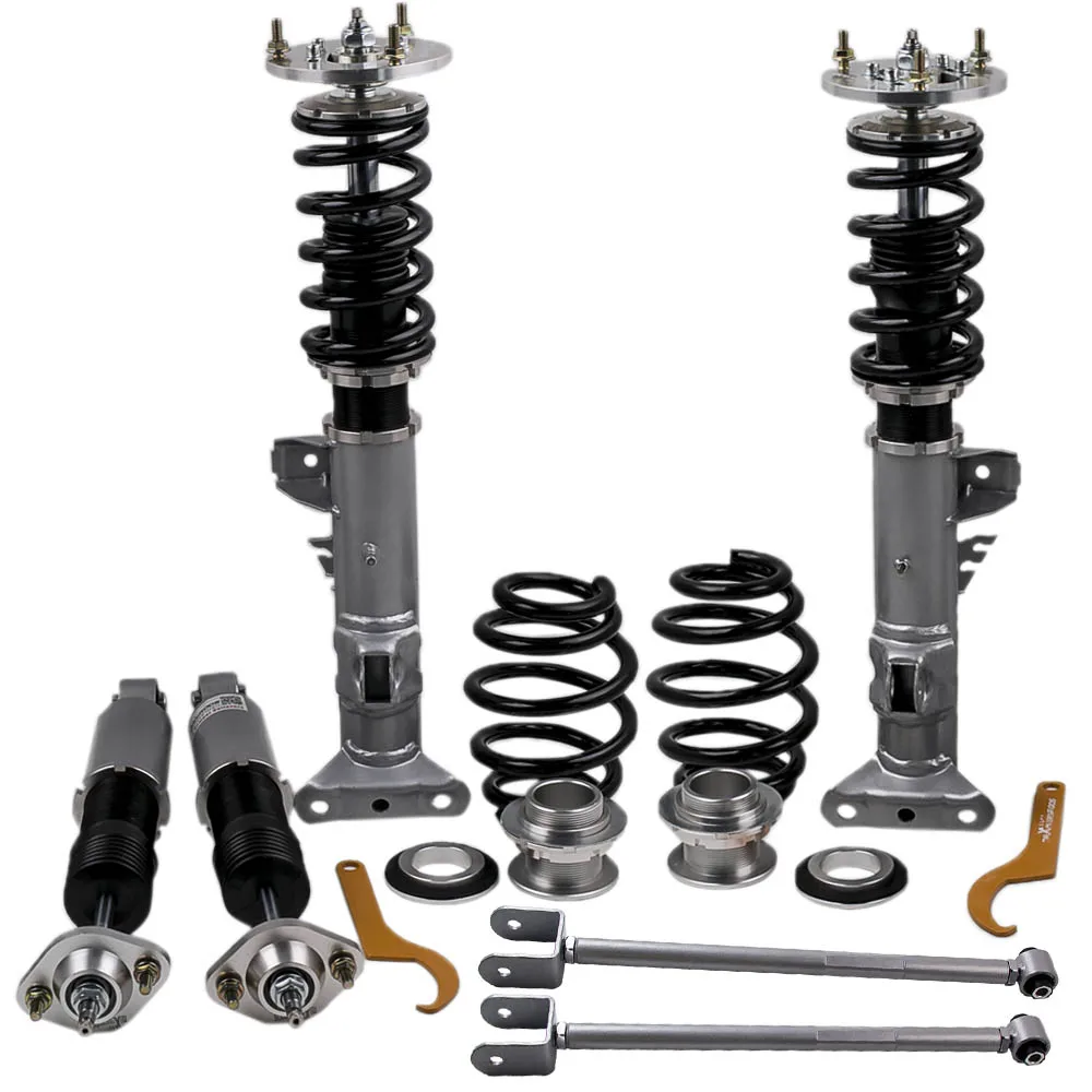 Coilovers Kits with Camber Arm Kit  For BMW E36 3 Series 318 320 323 325 328 24 Ways Adj Damper Shock Absorbers Grey