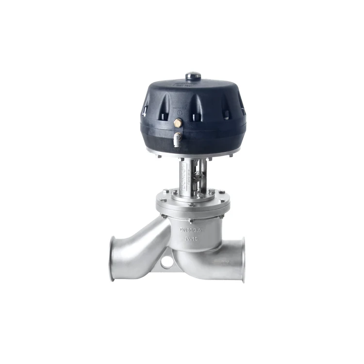 food grade pneumatic SS316 stainless steel globe  sanitary food grade stop  for beverage