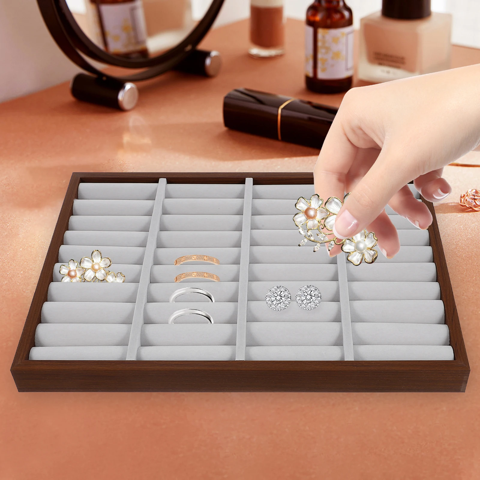 

Wooden Bracelet Trays Tray Ring Holder Jewelry Display For Selling ganizer Storage Plate Jewelry Box