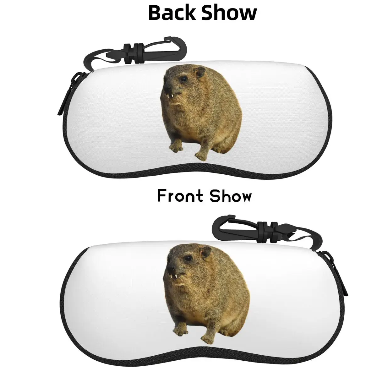 

Cute Rock Hyrax Shell Glasses Case Protective Sunglasses Box Women Men Soft Eyeglass Bag Pouch