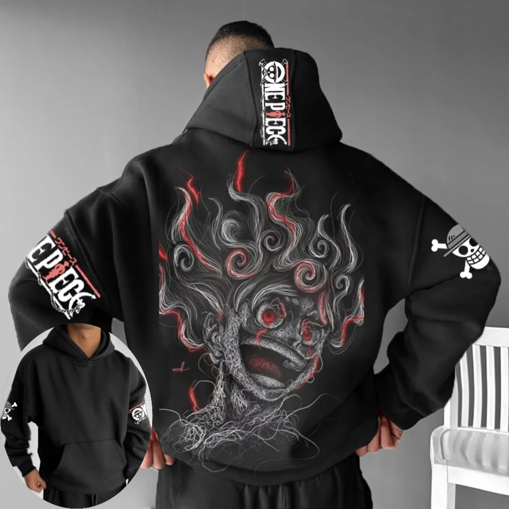 

Мужская толстовка с капюшоном ONE PIECE, свитер Monkey D. Luffy, анимация, весна-осень, детская брендовая одежда с длинными рукавами для мальчиков, одежда для родителей и детей