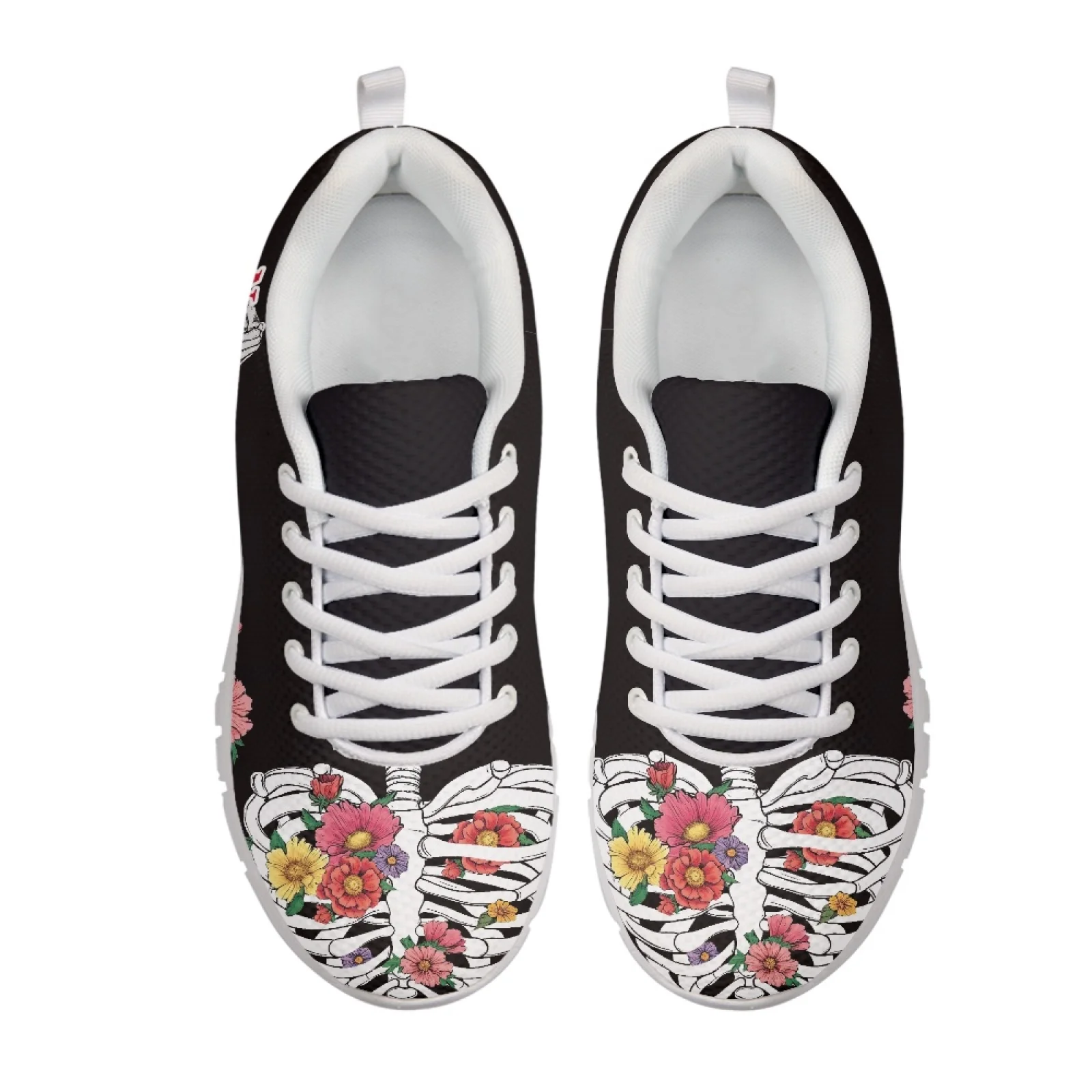 Coloranimal Skeleton Ribcage Athletic Sneaker Mesh & EVA Sole Running Sport Shoes Lace Up Sports Tennis Shoes for Women