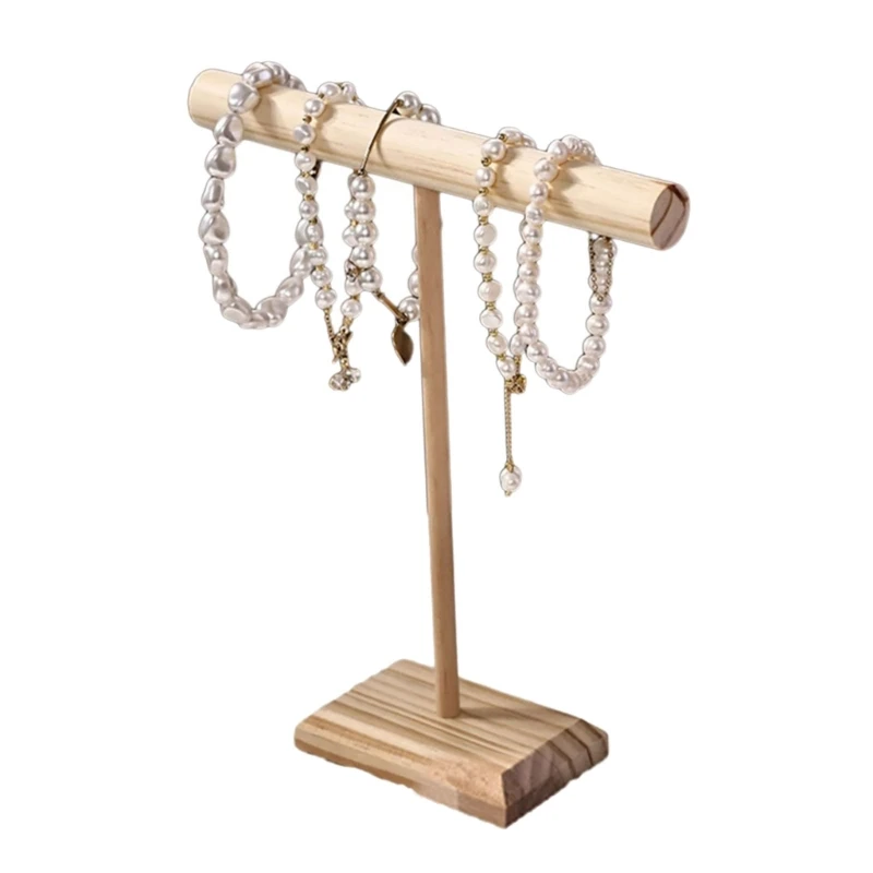 

Jewelry Display Stand for Exhibitions and Stores Bangle Holder with Wooden Base Hair Band Storage Rack for Women Girls E0BF
