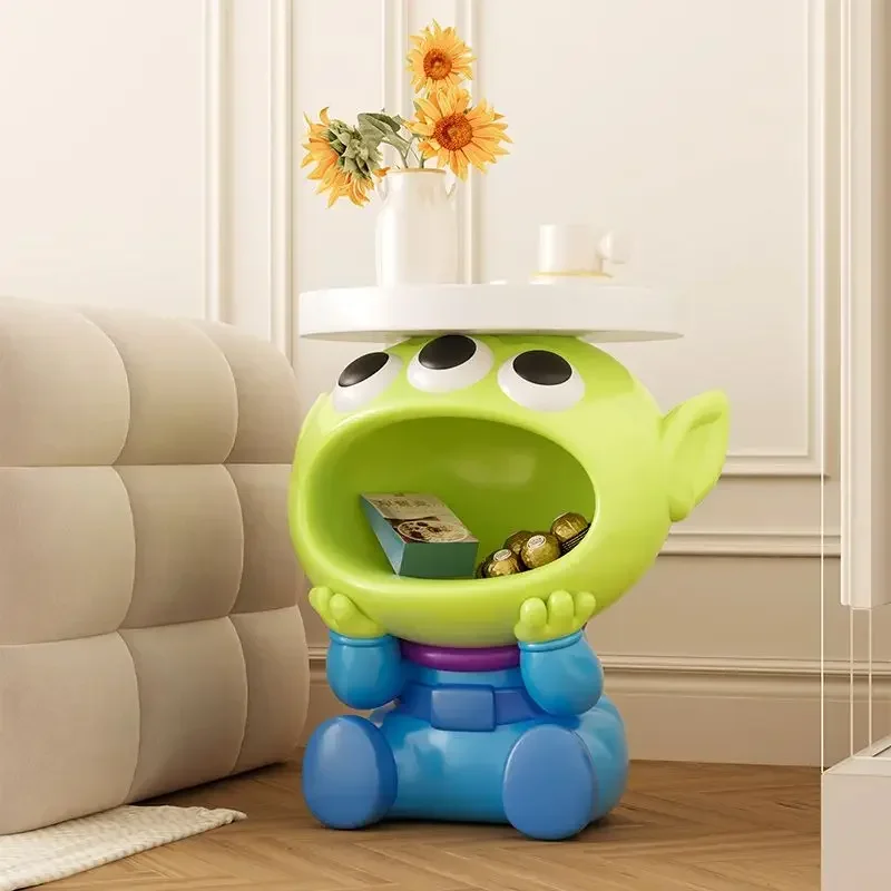 Creative Three-eyed Monster Cartoon Sculpture Ornaments, Small Side Table Storage Rack Furniture for Bedroom and Living Room