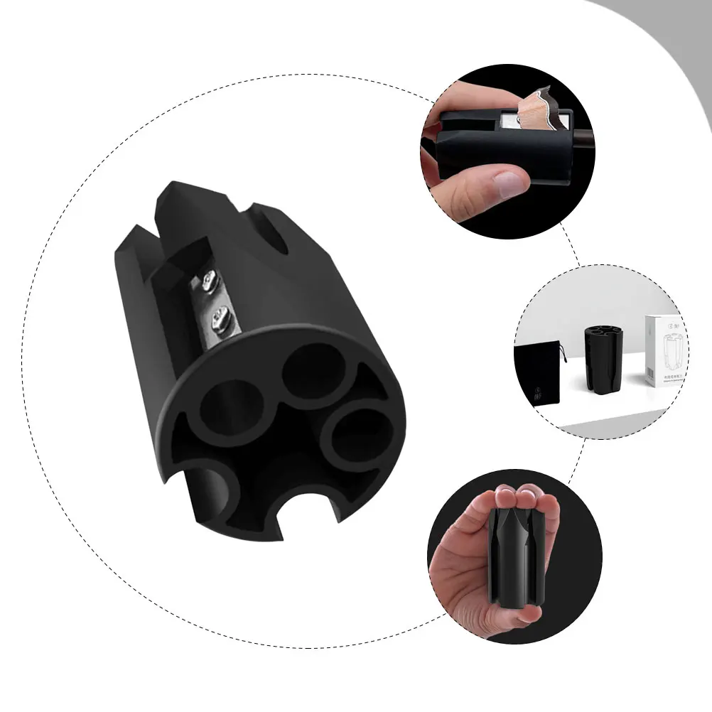Sacapuntas de lápiz de cejas Premium, recortador de pluma duradero con doble agujero para delineador de ojos, lápiz labial, delineador de cejas, herramienta de recorte de maquillaje