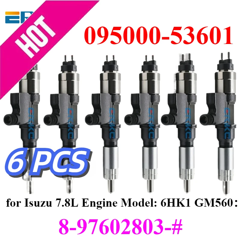 6PC 095000-5361 095000-5360 Common Rail Injector OEM 8976028031 Nozzle for ISuzu 7.8L Engine Model: 6HK1 8-97602803-0 8976028031