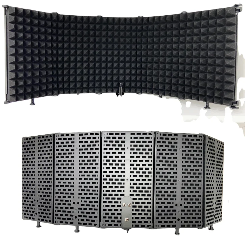 Plastic 5 Door Big Background Microphone Sound Isolation Shield for studio home recording