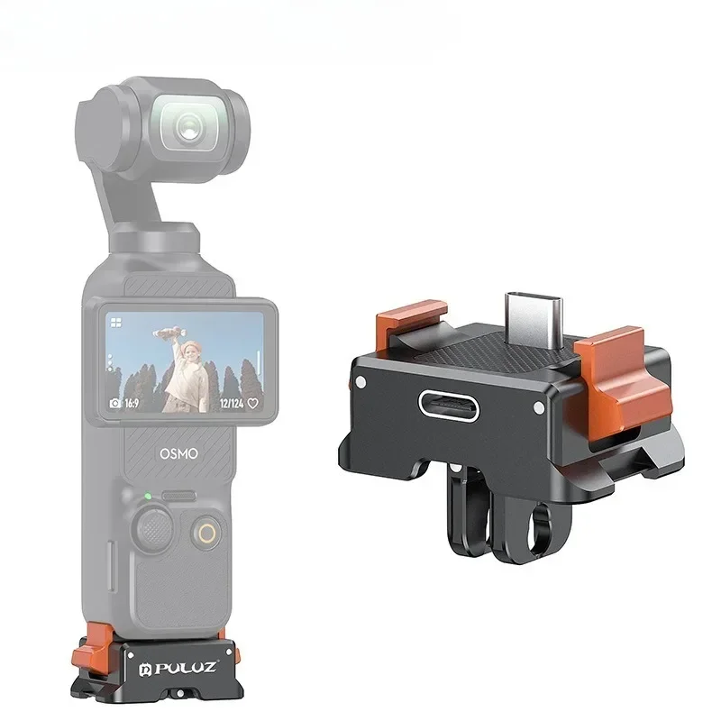 For DJI Osmo Pocket 3 PULUZ Type-C Charging Base Quick Release Mount Adapter