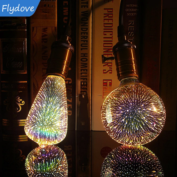 

Edison Creative LED Light Bulb E27 Screw 3D Colorful Night Light Fireworks Decor Bar Coffee Shop Christmas Art Lighting Fixtures