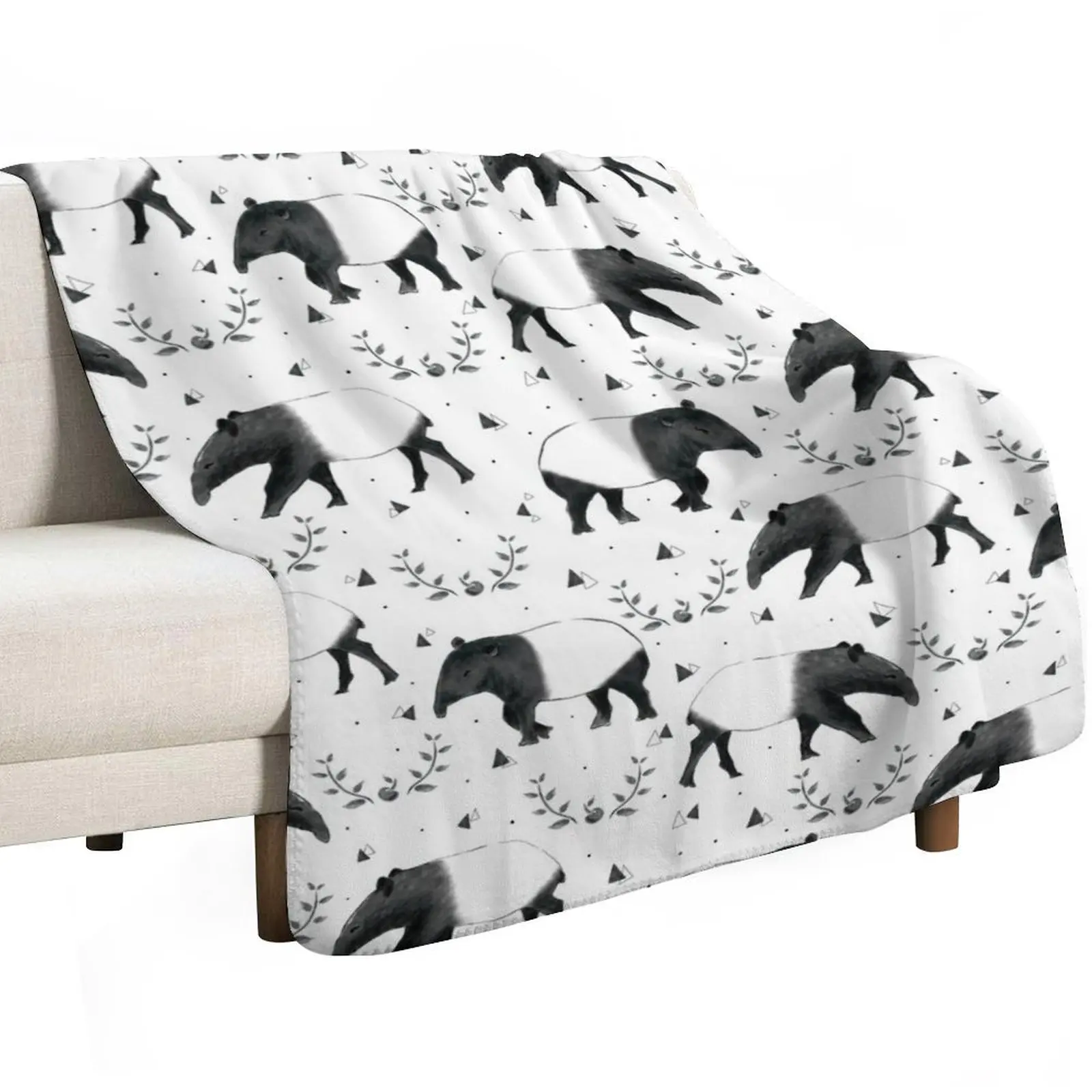 

Malayan Tapir Throw Blanket Decorative Sofa Multi-Purpose Personalized Gift Soft Beds Blankets