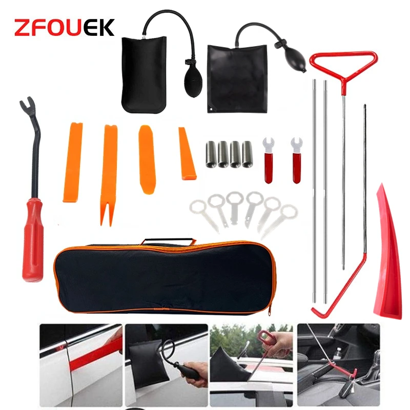 

New Open Car Door Tool Kit Inflatable Air Pump Auto Window Door Open Fixing Gripper Tools Long Reach Kits