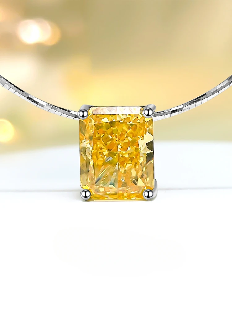 Versatile 925 Silver Collar Chain Necklace Pendant Korean Edition Imported High Carbon Diamond Engagement Jewelry for Women