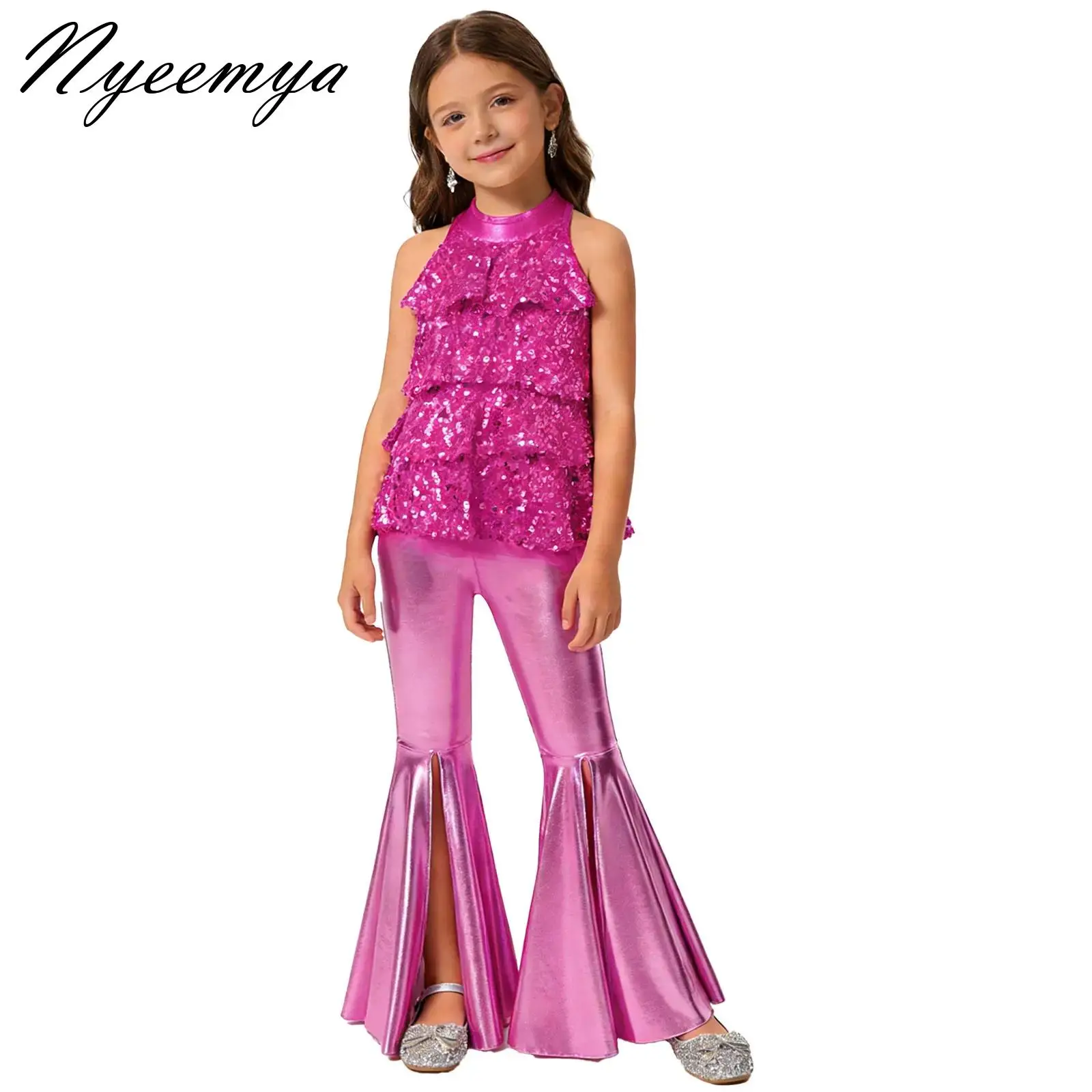 

Sequins Jazz Latin Ballet Belly Dance Costume Kids Girls Tutu Ballet Leotard Dress Samba Rumba Tango Salsa Pants Dancewear